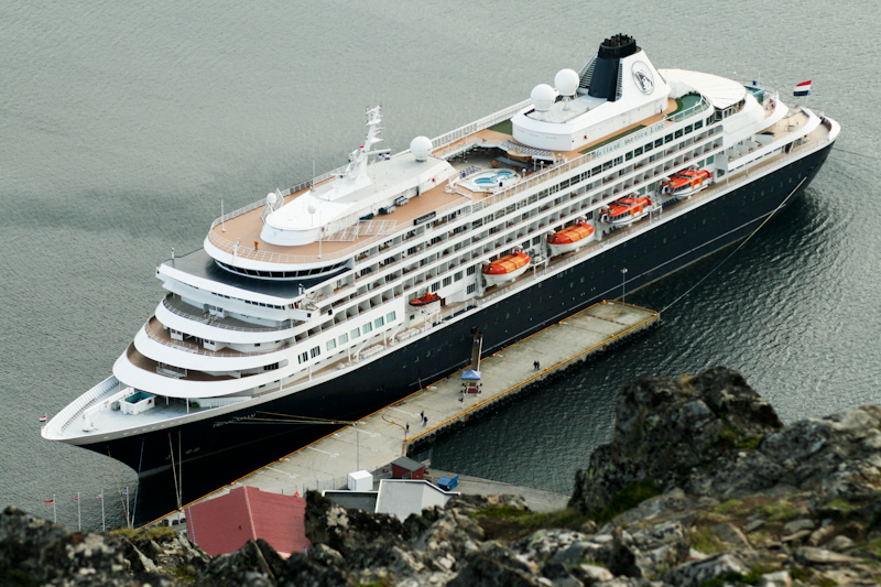 The Prinsendam: At Honningsvag, the northernmost port in mainland Europe.